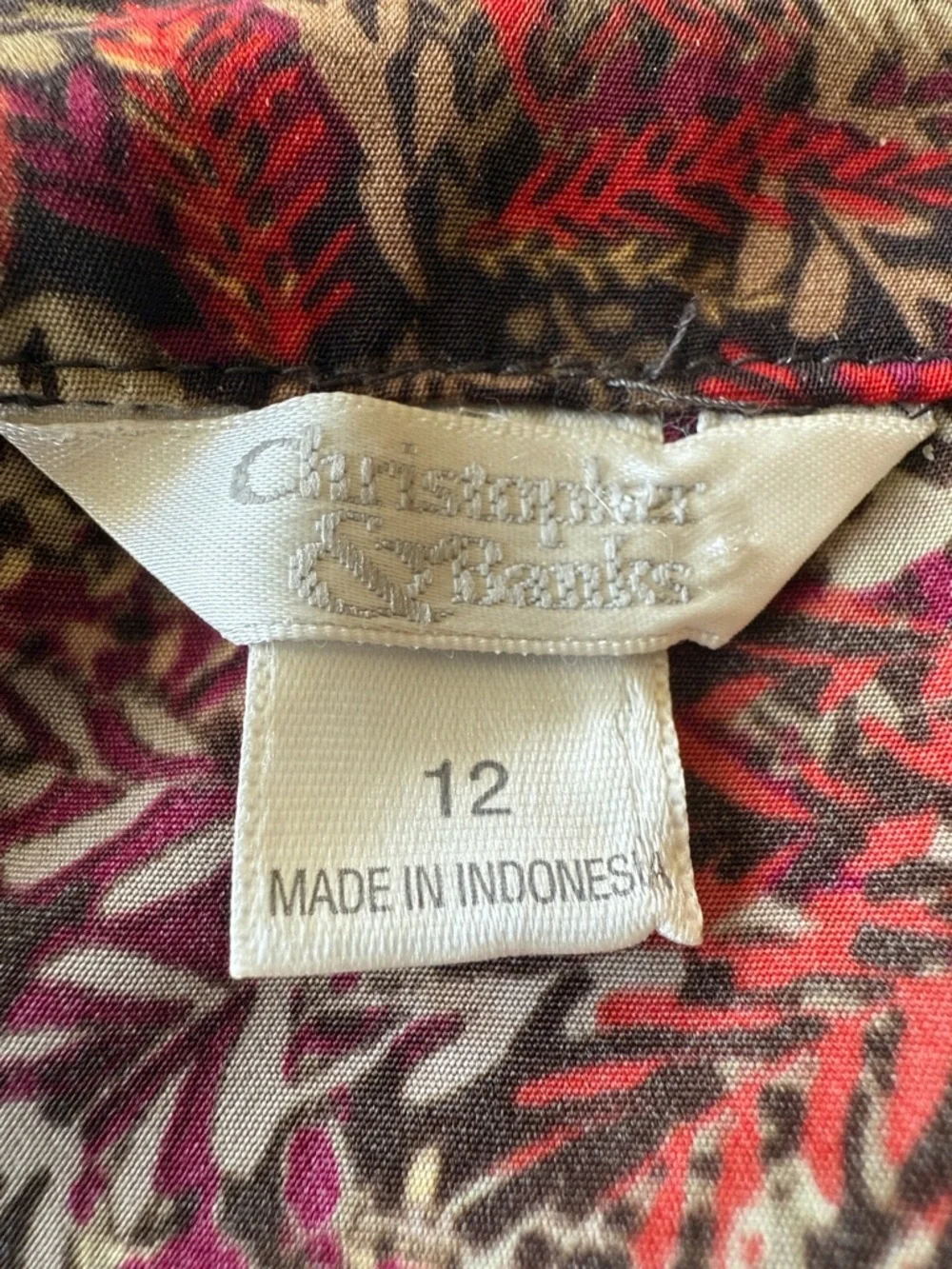 Christopher & Banks Red Floral Button-Front A-Line Skirt - NWOT - Picture 3 of 6